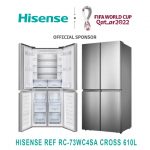 Refrigerateur Hisense Side By Side 4portes 610litres Cross Rc73wc4sa